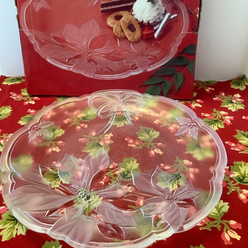 Vintage SAVOIR VIVRE CRYSTAL 15" Hostess Platter